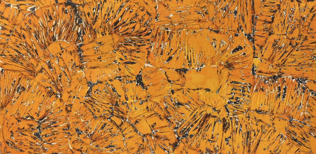 ORANGE Acrylique et Papier Brûlé ART+3