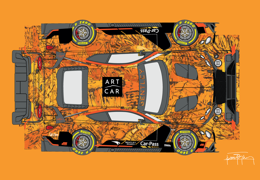 ART CAR GT3 Brûlée par Jean Boghossian Blueprint A3