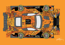 ART CAR GT3 Brûlée par Jean Boghossian Blueprint A3